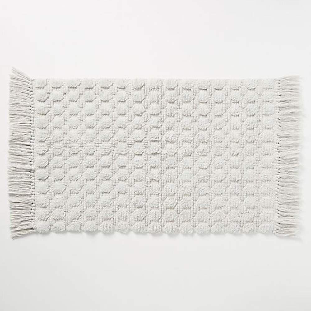 Anthropologie Handwoven Hayleigh Gray Bath Mat - Picture 1 of 3